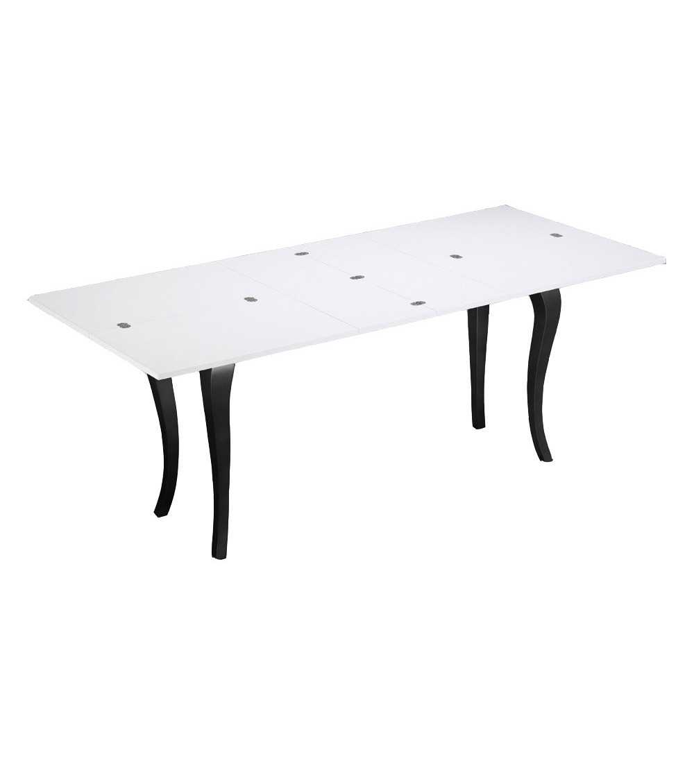 modle quattro style bicolore blanc et noir ouverture 8 10 personnes - Table Console Extensible Blanc Laque modle quattro style bicolore blanc et noir ouverture 8 10 personnes - Table Console Extensible Blanc Laque