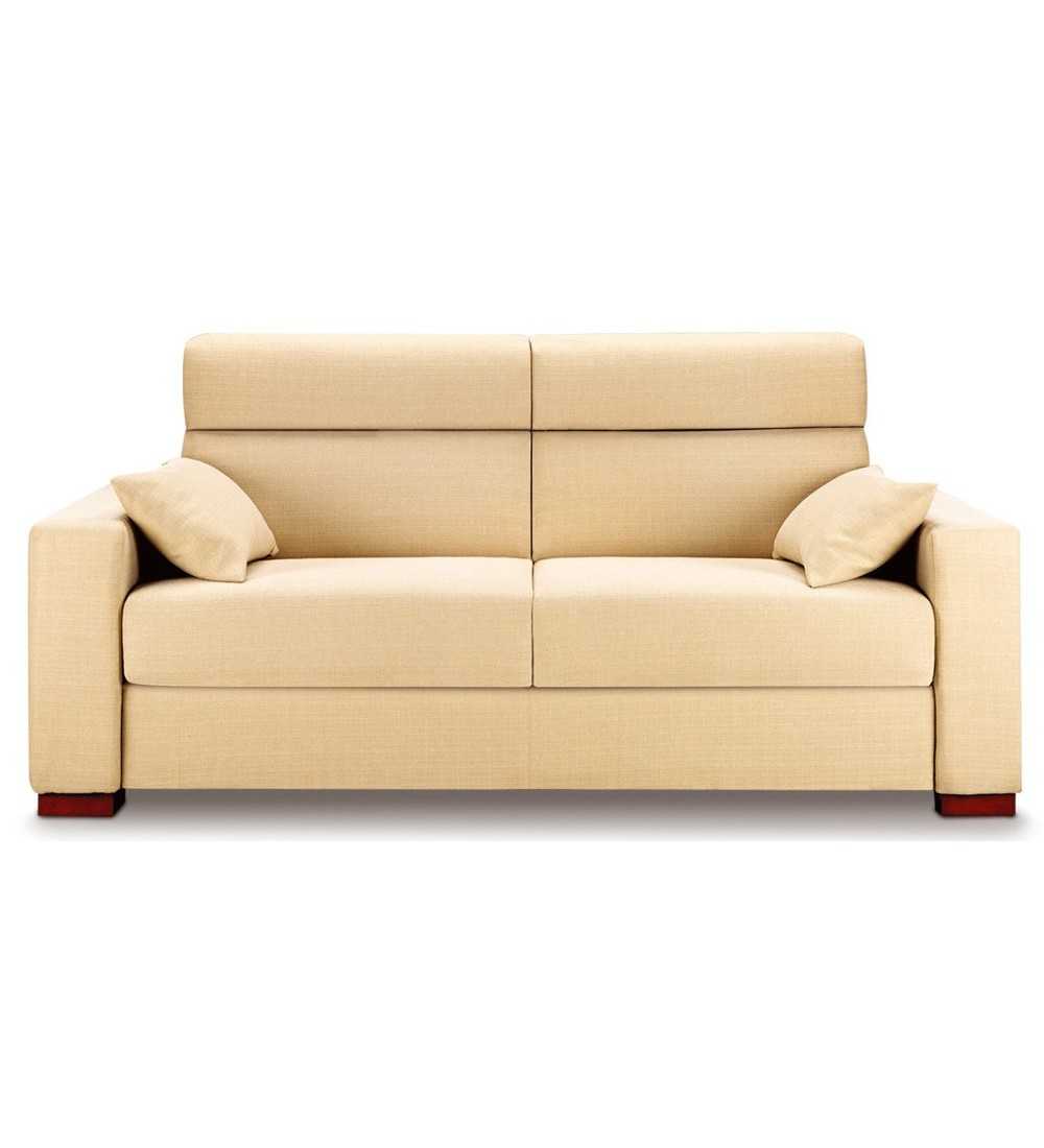 Modèle avec haut dossier. Coussins vendus séparément.