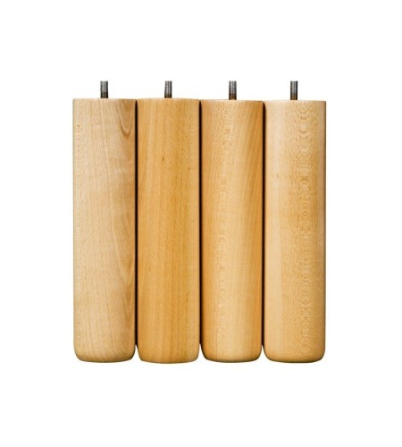 Pieds de lit bois naturels cylindriques 12 cm
