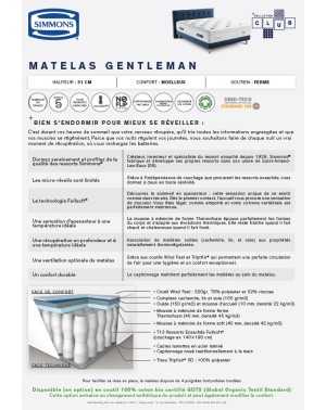 Matelas ressort Simmons - Gentleman