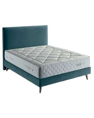 ensemble matelas ressort treca arpege tete de lit et sommier bleu saphir