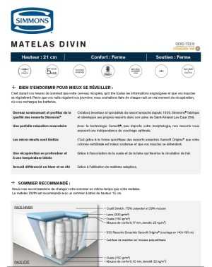 Matelas ressort Simmons - Divin