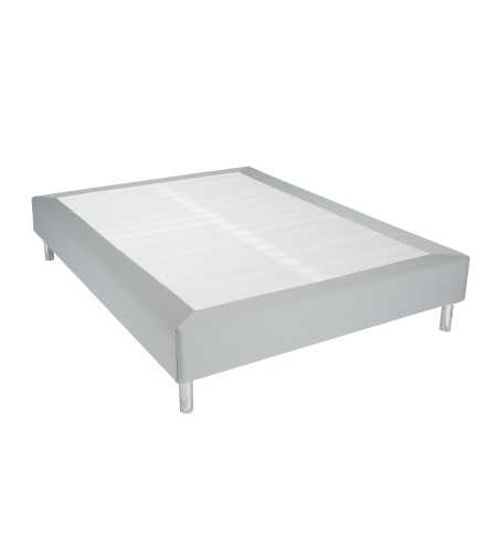 sommier tissu gris clair assorti au coutil du matelas