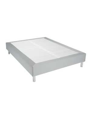 sommier tissu gris clair assorti au coutil du matelas