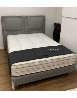 DESTOCKAGE Lit gris TRECA 140x190