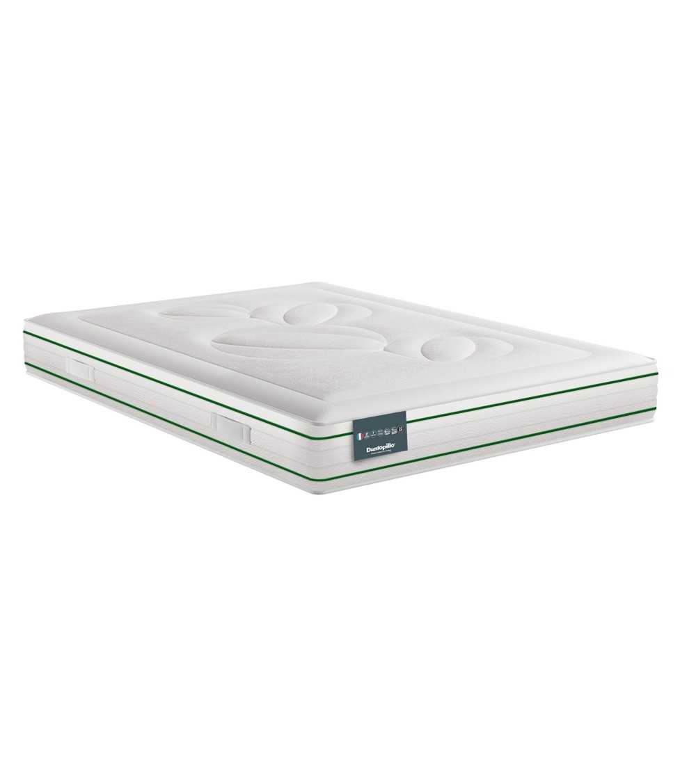 Matelas La tex naturel Victoria. Modification du tissu en liseré. Ce dernier est gris clair et non vert comme sur l'image.