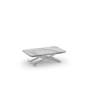 Table basse relevable, Enora pieds métal blanc