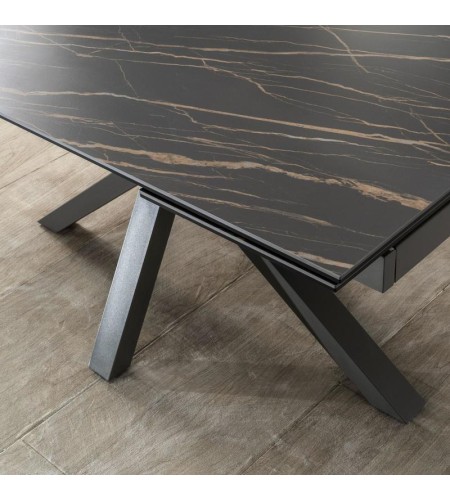 Table extensible Ceramica 1 marbre noir brillant