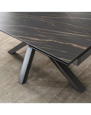 Table extensible Ceramica 1 marbre noir brillant