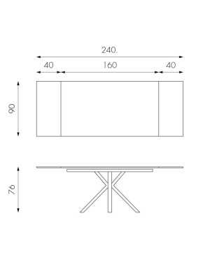 Table extensible Ceramica 1 marbre noir