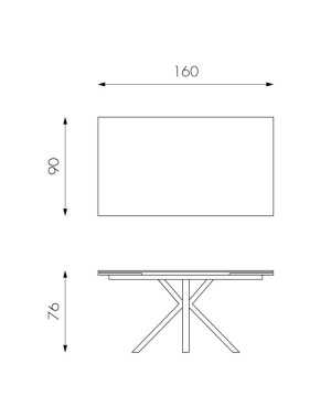 Table extensible Ceramica 1 marbre noir