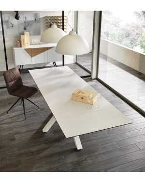 Table Ceramica1 plateau blanc, ouverte