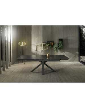 Table Ceramica1 Portoro marbre noir, ouverte, vue d'ensemble