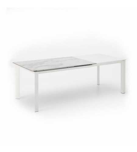 Table account Marbre blanc, ouverte