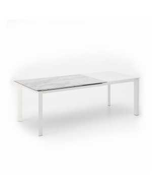 Table account Marbre blanc, ouverte