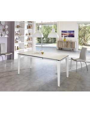 Table ceramica 2 plateau blanc, ouverte, vue d'ensemble