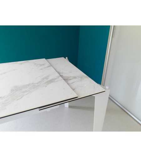 Table ceramica 2 plateau marbre blanc