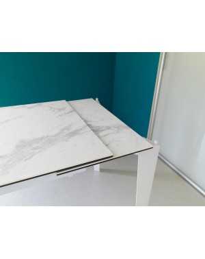 Table ceramica 2 plateau marbre blanc