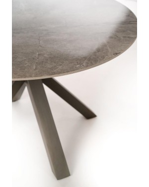 Table ronde Loki, céramique marbre gris