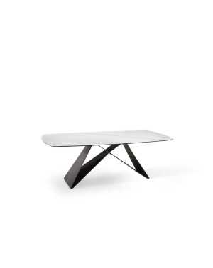 Table Thanos céramique or blanc