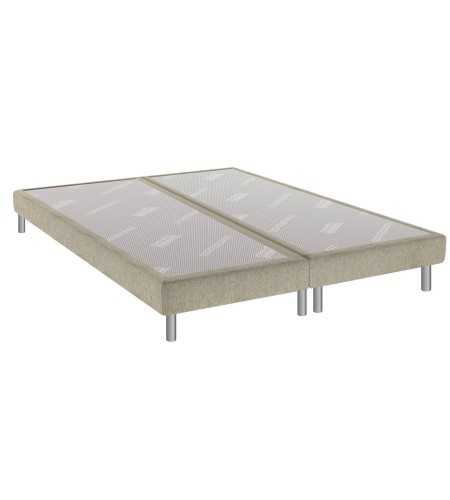 Sommier dunlofix en 2x90x200 tissu deco bellini grege. Pieds vendus séparément.