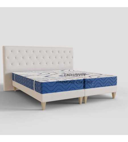 Pack luxe lit casher matelas latex Dunlopillo - Aiglon - 2x90x200