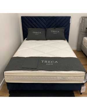 Tête de lit L160 - contre temps - velours Paris bleu - Treca