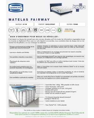 Matelas Simmons - Fairway - lits jumeaux