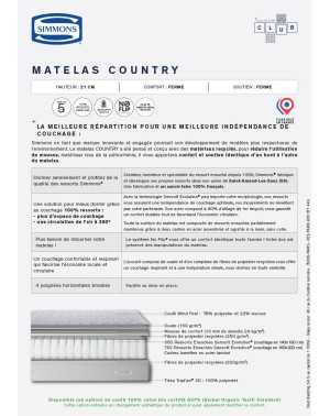Matelas ressort Simmons - Country - lit jumeaux