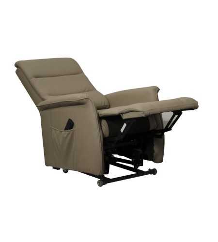 Microfibre Taupe, position relax maximale avec 1 moteur (dos+jambes simultané)