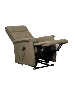 Microfibre Taupe, position relax maximale avec 1 moteur (dos+jambes simultané)